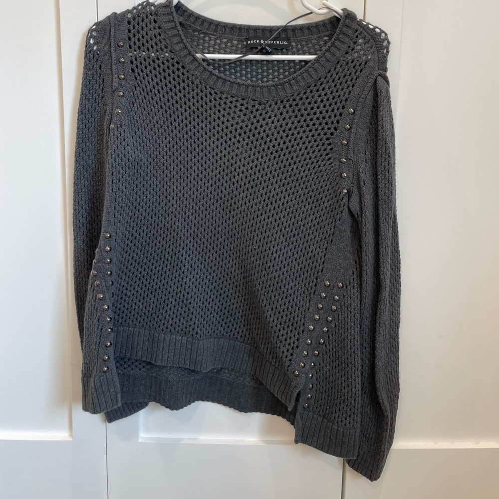 Holey Sweater with rhinestones